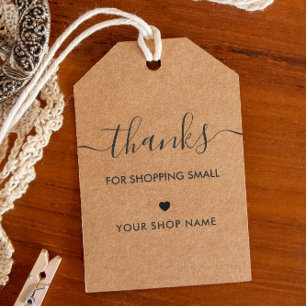 Thanks for Shopping Small Label, Kraft Gift Tags