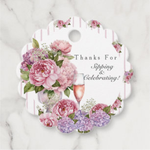 Thanks for Sipping & Celebrating floral Favour Tag