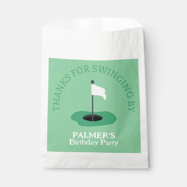 Thanks For Swinging By Golf Party Thank You Favour Bags (Front)