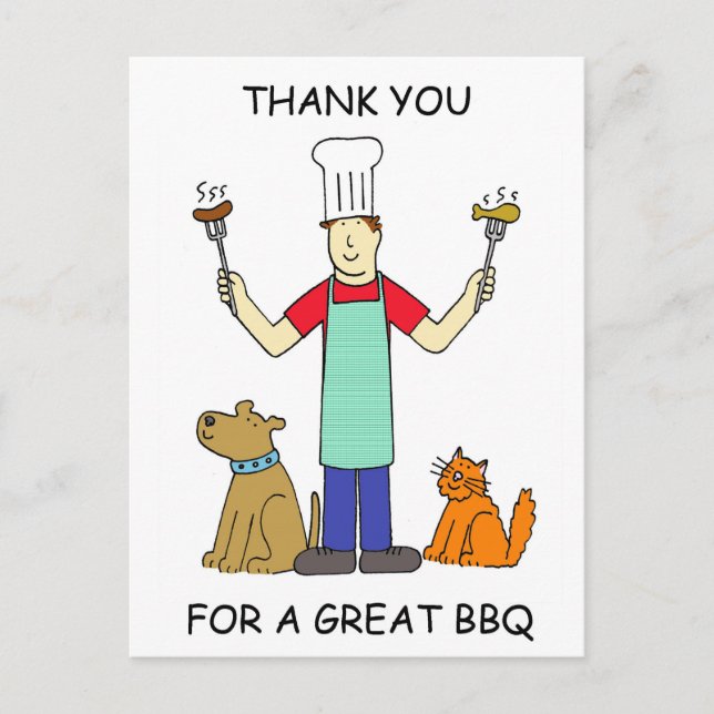 Thanks for the BBQ, Cartoon. Postcard (Front)