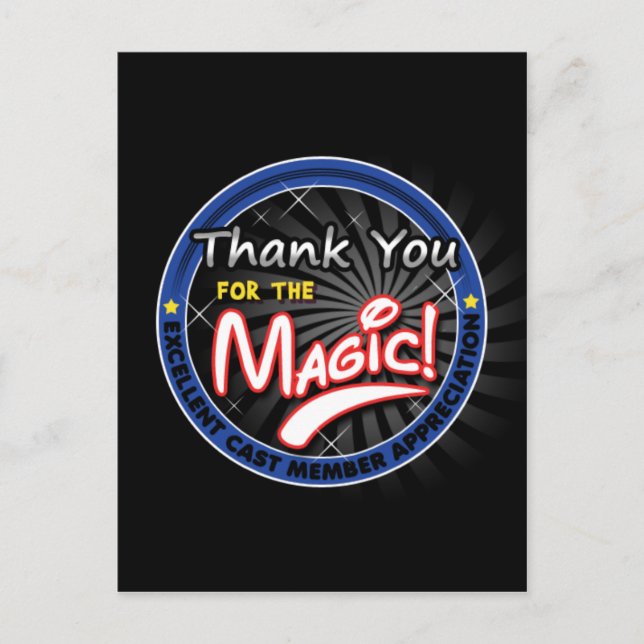 Thanks for the Magic - Cast Member Appreciation Postcard (Front)