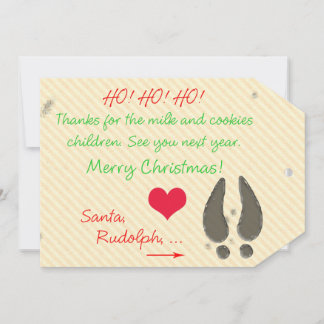 Thanks for the Milk & Cookies From Santa Tag Card