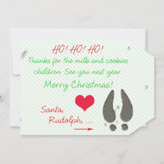 Thanks for the Milk & Cookies From Santa Tag Card