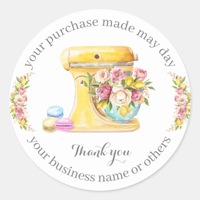 Thanks for the purchase, small bakery business.   classic round sticker (Front)