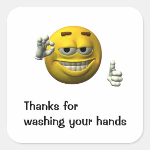 Thanks for washing your hands square sticker