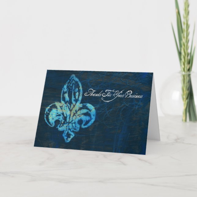 Thanks For Your Business fleur-de-lis Thank You Card (Front)