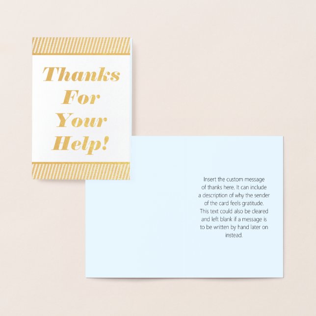 "Thanks For Your Help!" Greeting Card (Display)