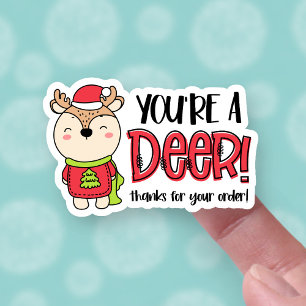 Thanks for Your Order Cute Christmas Reindeer Pun