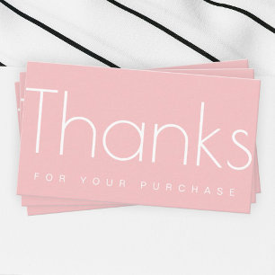 Thanks for Your Purchase Pink Business Card