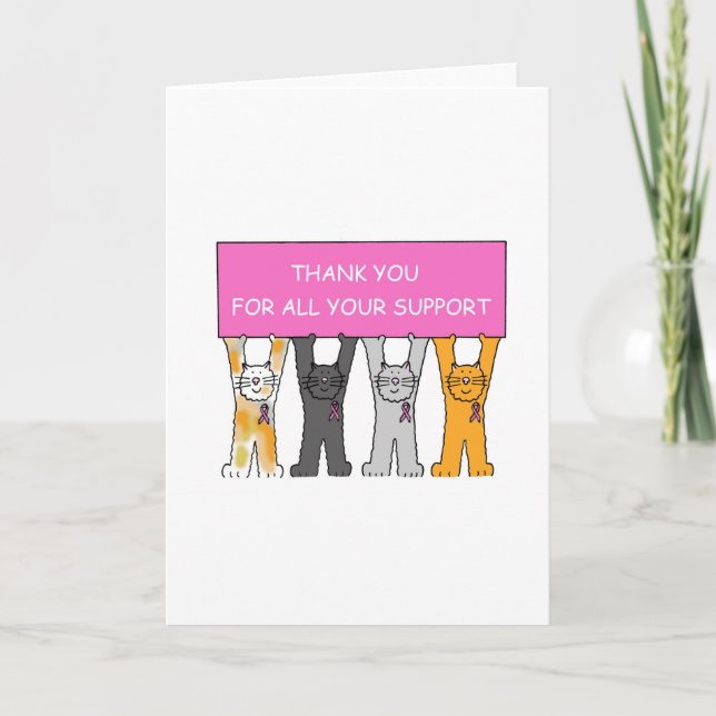Thanks for Your Support Breast Cancer Thank You Card (Front)