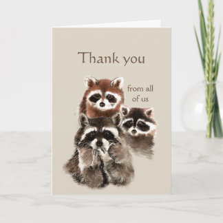 Thanks From Us All Racoon Cute Animal & Scripture Card