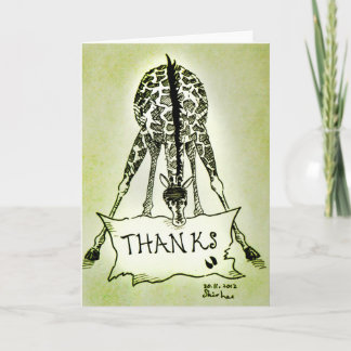 Thanks---- Giraffe Thank You Card