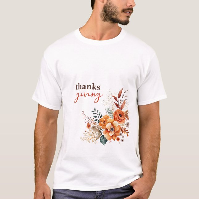 thanks giving floral T-Shirt (Front)