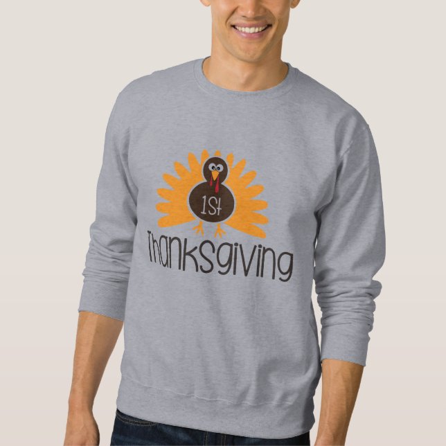 Thanks giving grey colour Men's Basic Sweatshirt (Front)