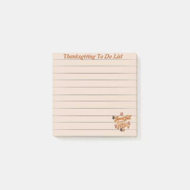 Thanks Giving to Do list Notes (Front)