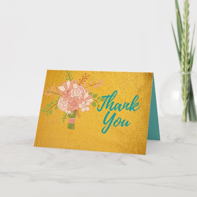 Thanks Gold Thank You Card (Front)