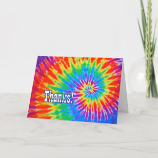Thanks Groovy Rainbow Spiral Tie-Dye Card