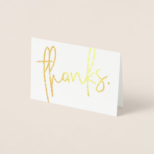 THANKS hand lettered modern type GOLD FOIL Foil Card