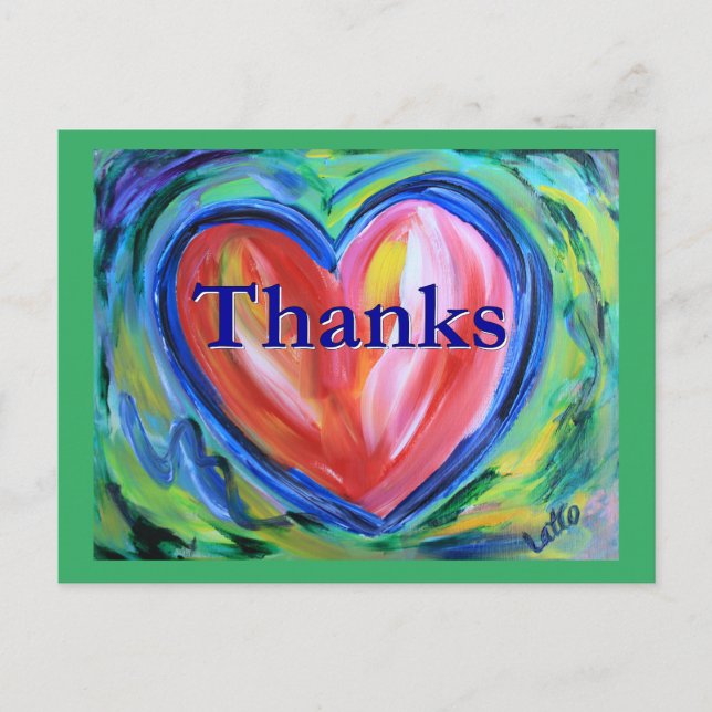Thanks Heart Art Postcard (Front)