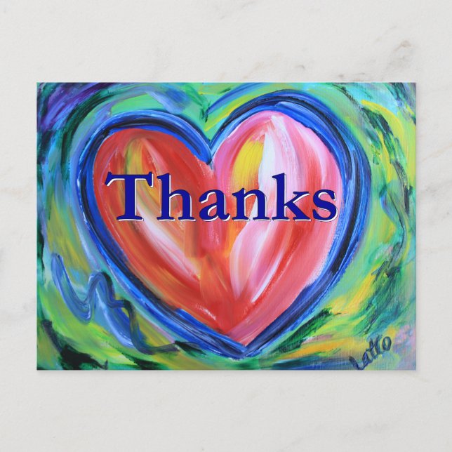 Thanks Heart Art Postcard (Front)