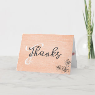 thanks in fancy floral script thank you card