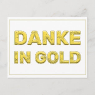Thanks in gold. postcard