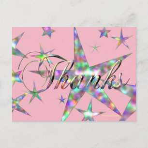 Thanks in Pink   Blue Beach Song™ Postcard