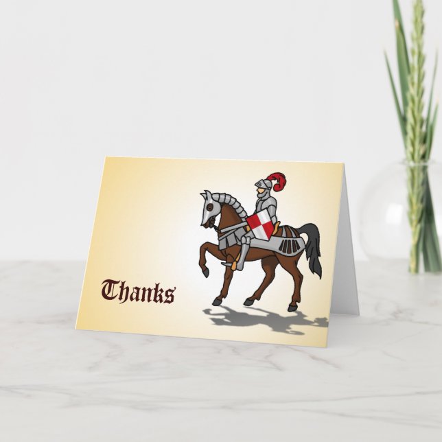 Thanks - Knight in shining Armour Thank You Card (Front)