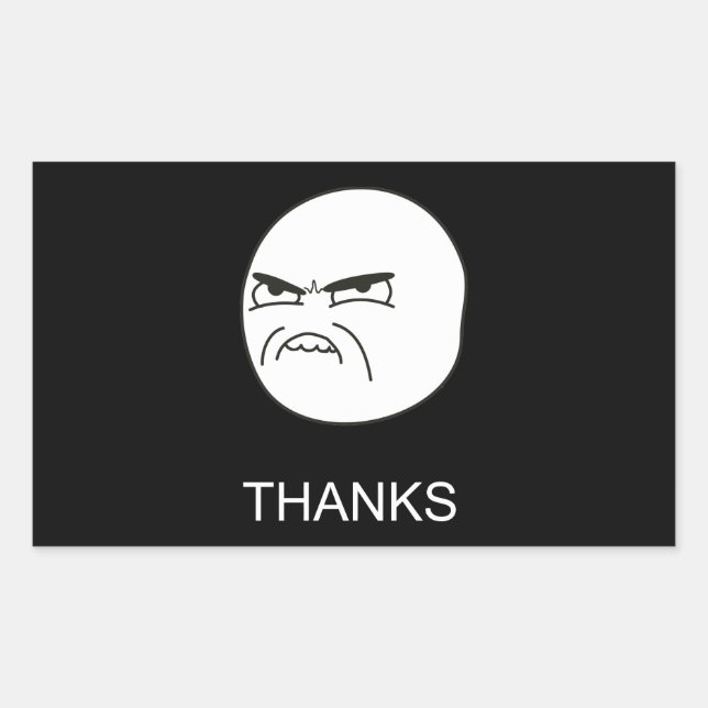 Thanks Meme - Rectangle Black Stickers (Front)