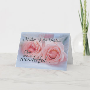Thanks Mother of Bride, Pink Roses, Wedding Thank You Card