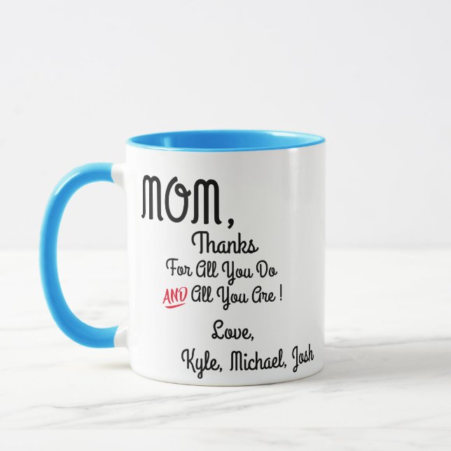 Thanks Mum Mug - Custom Mother’s Day Gift (Left)