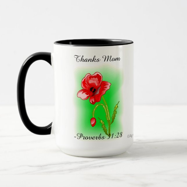 Thanks Mum Proverbs 31:28 Mug (Left)