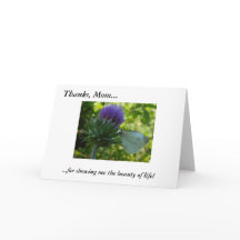 Thanks Mum Purple Thistle Note Cards