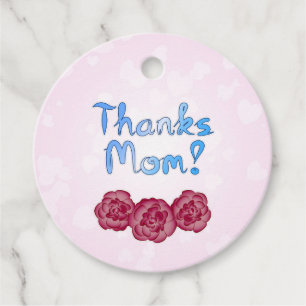 Thanks Mum with Carnation Flower for Mother’s Day Favour Tags