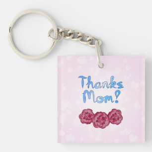 Thanks Mum with Carnation Flower for Mother’s Day Key Ring