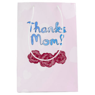 Thanks Mum with Carnation Flower for Mother’s Day Medium Gift Bag