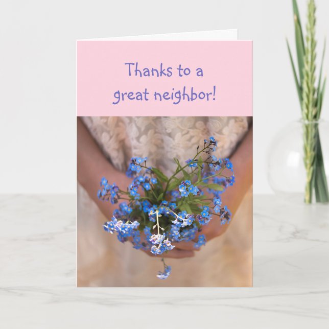 Thanks Neighbour,Custom Flower Garden Floral Thank You Card (Front)