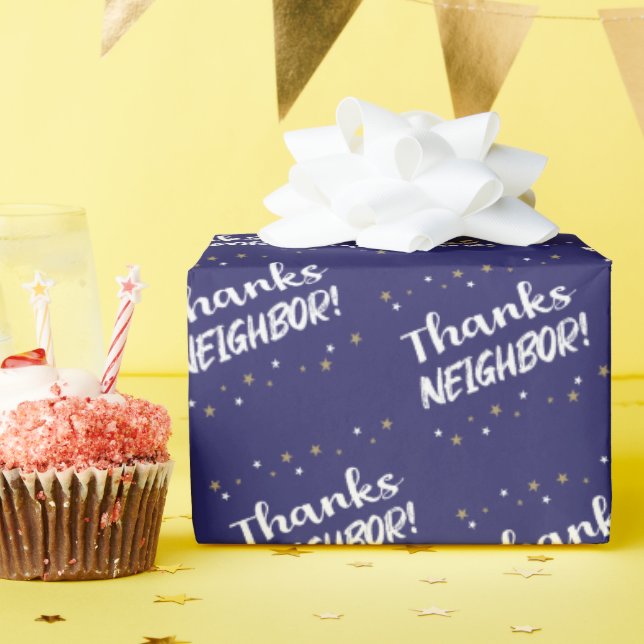 Thanks Neighbour! with Stars Wrapping Paper (Birthday Party)