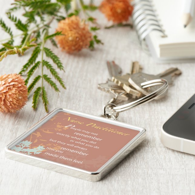 Thanks Nurse Practitioner, Brown Key Ring (Side)