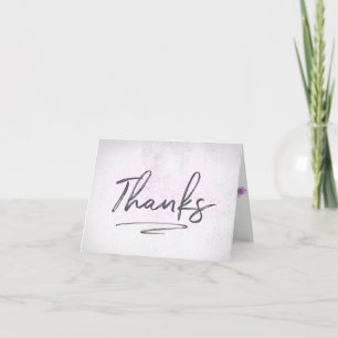 Thanks on textured background thank you card