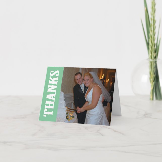 Thanks Shoot Out Thank You Notecard (Mint Green) (Front)