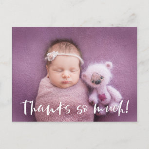 Thanks So Much White Baby Photo Thank You Postcard
