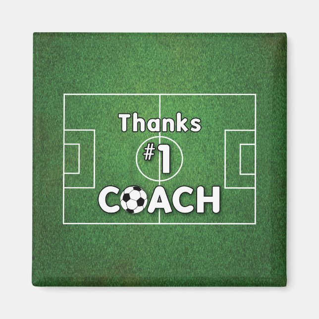 Thanks Soccer Coach Grass Field Magnet (Front)