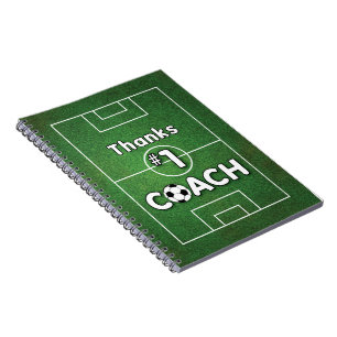 Thanks Soccer Coach Grass Field Spiral Notebook