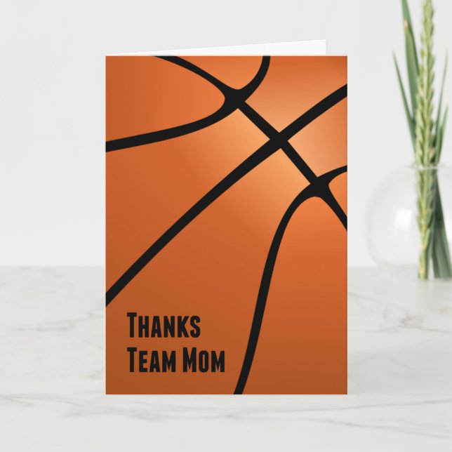Thanks Team Mum, Basketball, Helping the Team Thank You Card (Front)