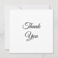 Thanks, Thank you black white classic elegant card