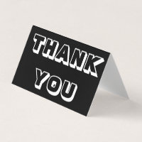 Thanks, Thank you, black white folded card