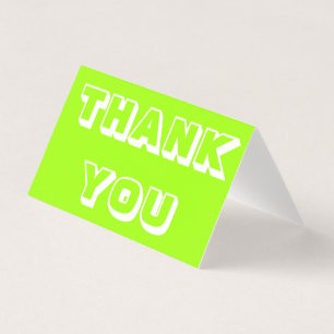 Thanks, Thank you, chartreuse green folded card