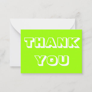 Thanks, Thank you, chartreuse green white card