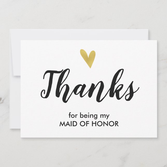 Thanks | Thank You For Being My Maid Of Honour Car (Front)